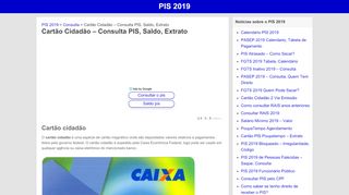 
                            8. Cartão Cidadão - Consulta PIS, Saldo, Extrato | PIS 2018