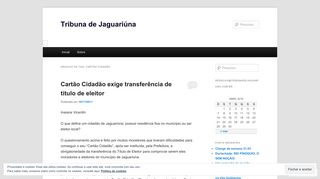 
                            9. cartão cidadão | Tribuna de Jaguariúna