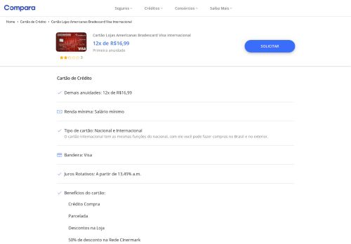 
                            8. Cartão de Crédito Lojas Americanas Bradescard Lojas Americanas ...
