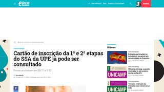 
                            11. Cartão de inscrição da 1ª e 2ª etapas do SSA da UPE já pode ser ...