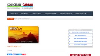 
                            11. Cartão RIOCard - Como Consultar Saldo Pela Internet e Solicitar