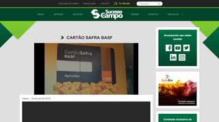 
                            8. CARTÃO SAFRA BASF | Sucesso no Campo