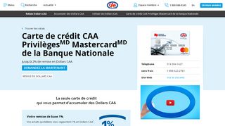 
                            6. Carte de crédit CAA Privilèges Mastercard de la Banque Nationale