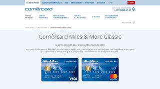 
                            10. Carte de crédit Cornèrcard Miles & More Classic | Cornèrcard