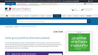 
                            2. Carte grise (certificat d'immatriculation) | service-public.fr