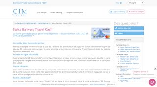 
                            10. Carte Swiss Bankers Travel Cash - CIM Banque