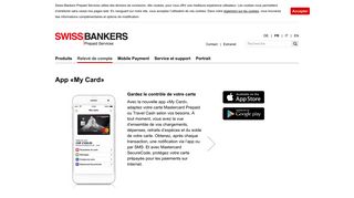 
                            4. Cartes de crédit Mastercard Prepaid - App «My Card» | Swiss Bankers