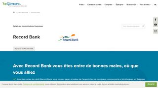 
                            5. Cartes de crédit Visa Record Bank | Comparatif sur TopCompare.be
