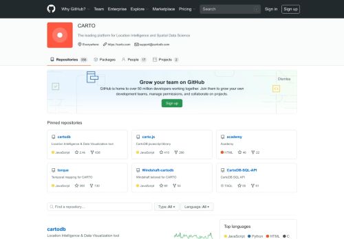 
                            4. CartoDB - GitHub