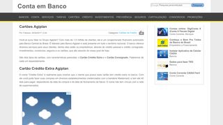 
                            7. Cartões Agiplan | Conta em Banco