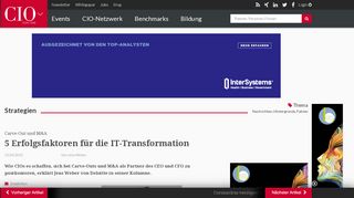 
                            5. Carve-Out und M&A: 5 Erfolgsfaktoren für die IT-Transformation - cio.de