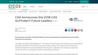 
                            13. CAS Announces the 2018 CAS SciFinder® Future Leaders