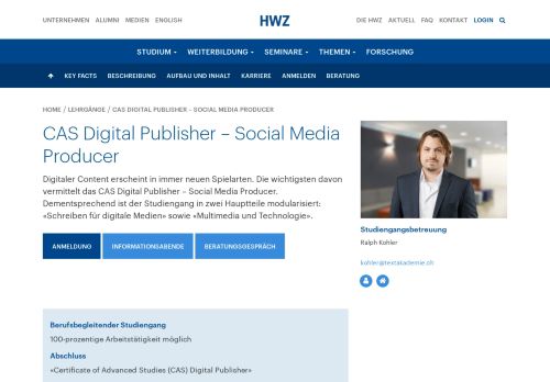 
                            13. CAS Digital Publisher - Social Media Producer - HWZ