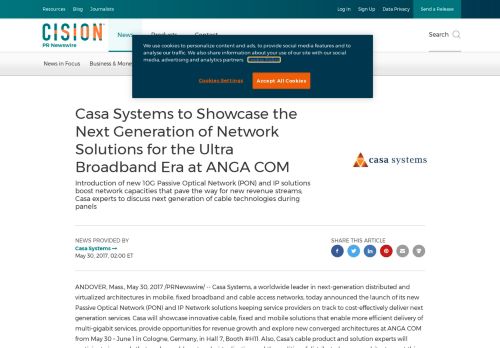 
                            7. Casa Systems to Showcase the Next Generation of Network Solutions ...