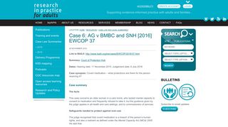 
                            8. Case 6: AG v BMBC and SNH [2016] EWCOP 37 - Research in ...
