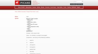 
                            8. case - BASIC Commands - PICAXE