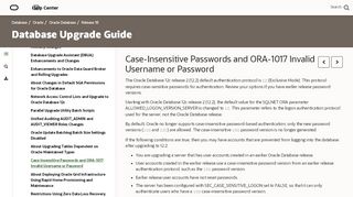 
                            13. Case-Insensitive Passwords and ORA-1017 Invalid Username or ...