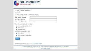 
                            10. Case Search - Collin County