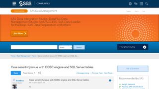 
                            2. Case sensitivity issue with ODBC engine and SQL Se... - SAS Support ...