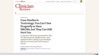 
                            10. Case Studies in Toxicology: You Can't See Dragonfly or Hear NBOMe ...