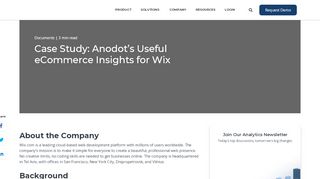 
                            8. CASE STUDY: Anodot's Useful eCommerce Insights for Wix | Anodot
