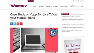 
                            12. Case Study on Yupp Tv : Live TV on your Mobile Phone - Whizsky