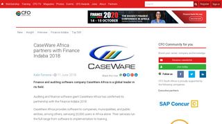 
                            11. CaseWare Africa partners with Finance Indaba 2018 - CFO South Africa
