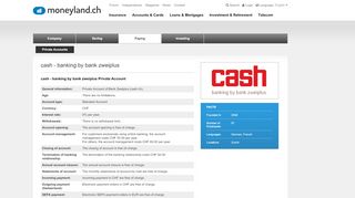 
                            10. cash - banking by bank zweiplus Private Account - moneyland.ch