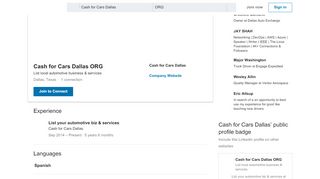 
                            7. Cash for Cars Dallas ORG - List your automotive biz & services - Cash ...
