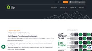 
                            10. Cash Manager Focus Beta testing feedback