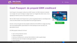 
                            11. Cash Passport: de prepaid GWK creditcard - Alles Zonder Creditcard