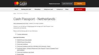 
                            4. Cash Passport - Netherlands - Important Information | MasterCard