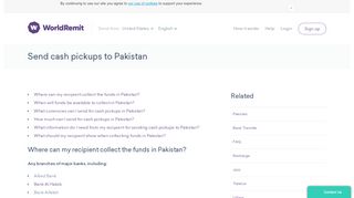 
                            13. Cash pickup | FAQ | Send money to Pakistan | WorldRemit