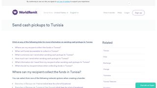 
                            9. Cash pickup | FAQ | Send money to Tunisia | WorldRemit