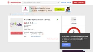 
                            2. Cash4jobs Customer Service, Complaints and Reviews