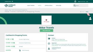 
                            8. Cashback World | Akbar Travels Cashback & Shopping Points