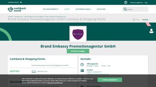 
                            8. Cashback World | Brand Embassy Promotionagentur GmbH ...