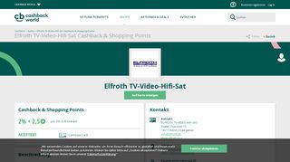 
                            4. Cashback World | Elfroth TV-Video-Hifi-Sat Cashback & Shopping Points