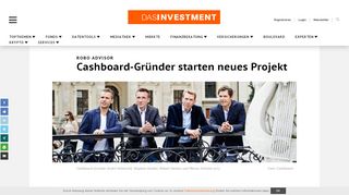 
                            12. Cashboard-Gründer starten neues Projekt | DAS INVESTMENT