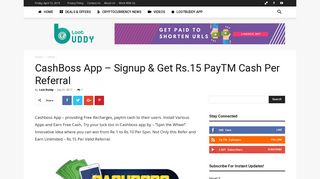 
                            2. CashBoss App – Signup & Get Rs.15 PayTM Cash Per Referral