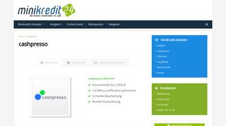 
                            5. Cashpresso Dispokredit - bis zu 1.500€ bei Cashpresso leihen