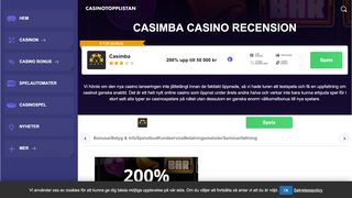 
                            6. Casimba Casino recension - Casino Topplistan - Allt om Online ...