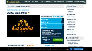 
                            13. Casimba Online Casino Rezension - Casinospezialist