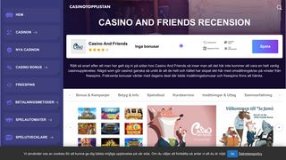 
                            9. Casino And Friends - Läs allt om online casinot i vår recension