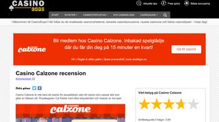
                            8. Casino Calzone - Upp till 100 kr gratis och 100% + 50 000 Cal's Cash