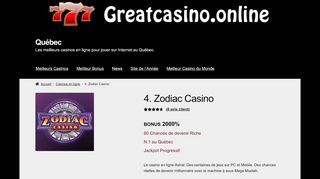 
                            11. Casino en Ligne Zodiac Casino - Jouer au Casino et Gagner le ...