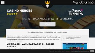 
                            3. Casino Heroes Bonus | Få €1300 eller 900 free spins | Klicka här