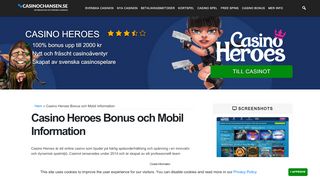 
                            11. Casino Heroes - Spännande casinoäventyr med grymstartbonus