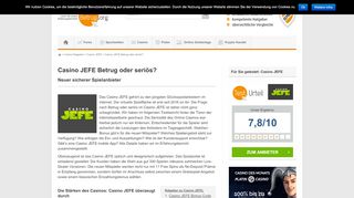 
                            10. Casino JEFE Betrug, Abzocke oder seriös » Erfahrungen & Test 2019