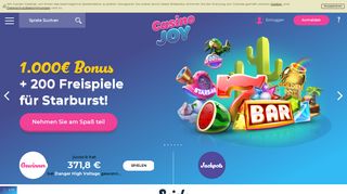 
                            2. Casino Joy – 1.000€ Willkommensangebot + Freispiele